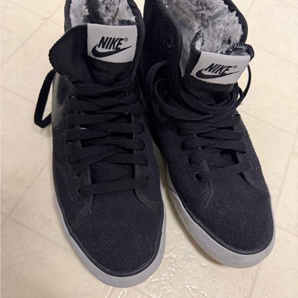 Nike Black and Gray High-Top Sneakers